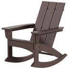 Polytrends Shoreside Modern Eco-Friendly All Weather Poly Adirondack Rocking Chair