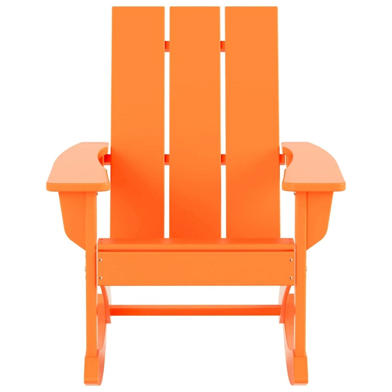Polytrends Shoreside Modern Eco-Friendly All Weather Poly Adirondack Rocking Chair