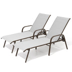 Pellebant 2/4PCS Outdoor Adjustable Patio Chaise Lounge Chairs
