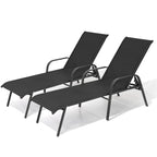 Pellebant 2/4PCS Outdoor Adjustable Patio Chaise Lounge Chairs