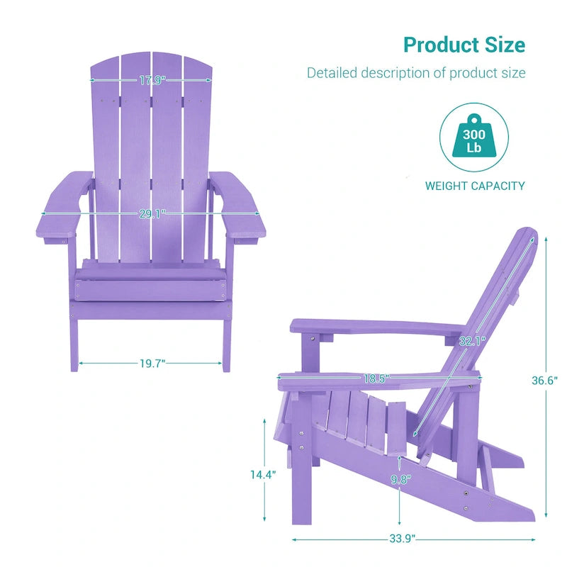 Bonosuki Weather-resistant Wood Outdoor Adirondack Chairs-Set of 4
