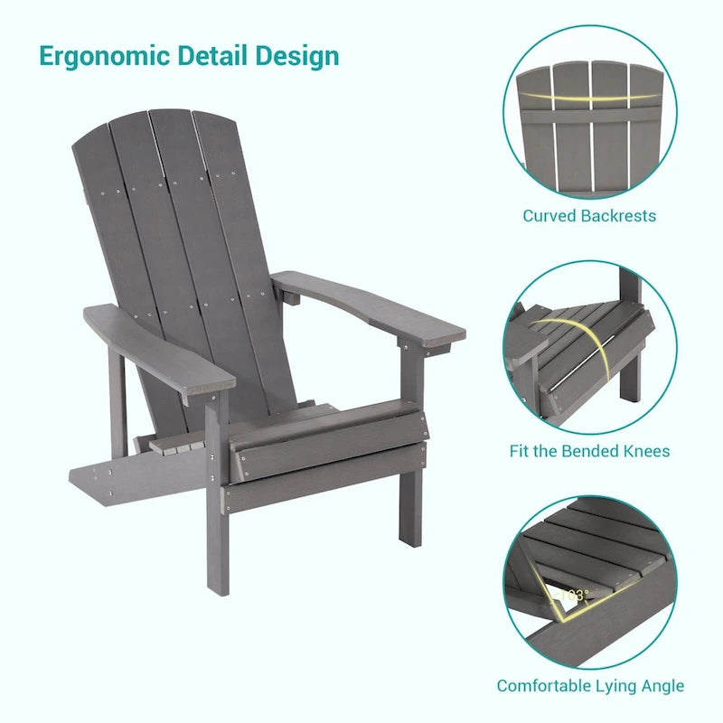 Bonosuki Weather-resistant Wood Outdoor Adirondack Chairs-Set of 4