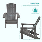Bonosuki Weather-resistant Wood Outdoor Adirondack Chairs-Set of 4
