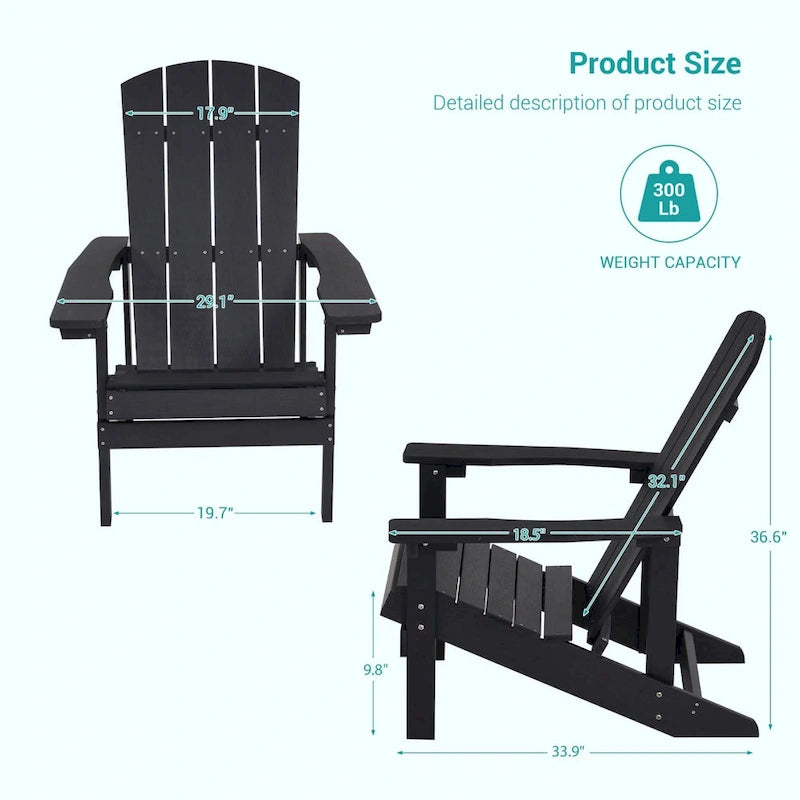 Bonosuki Weather-resistant Wood Outdoor Adirondack Chairs-Set of 4