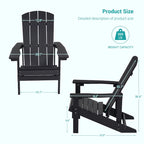 Bonosuki Weather-resistant Wood Outdoor Adirondack Chairs-Set of 4