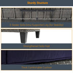 LIVOOSUN 9Pcs Patio Sofa Set Gray PE Wicker Outdoor Furniture Ottomans w/Table