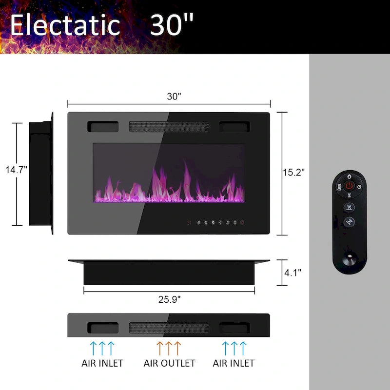 Fireplace TV Stand Electric Fireplace TV Console w/Remote Control