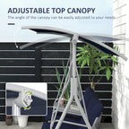 Outsunny 2 Person Porch Swing with Stand, Outdoor Swing with Canopy, Pivot Storage Table, 2 Cup Holders, Cushions for Patio,