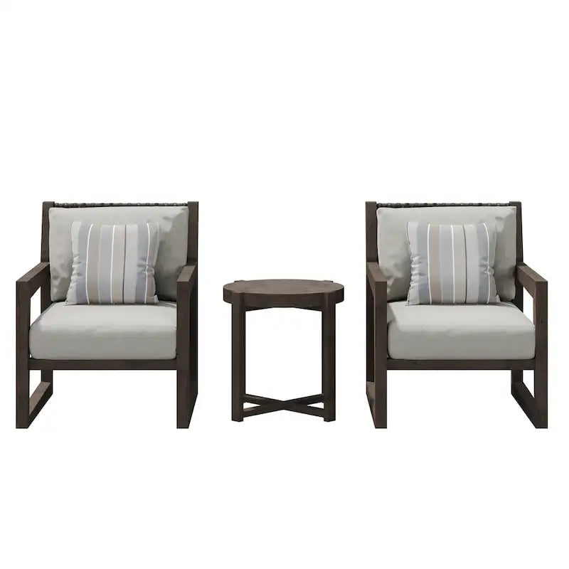 Corvus Augusta 3-piece Outdoor Chat Set with Sunbrella Pillows