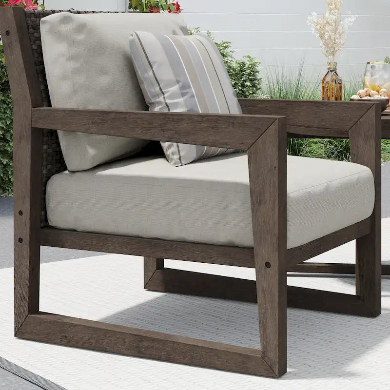 Corvus Augusta 3-piece Outdoor Chat Set with Sunbrella Pillows