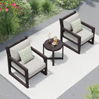 Corvus Augusta 3-piece Outdoor Chat Set with Sunbrella Pillows
