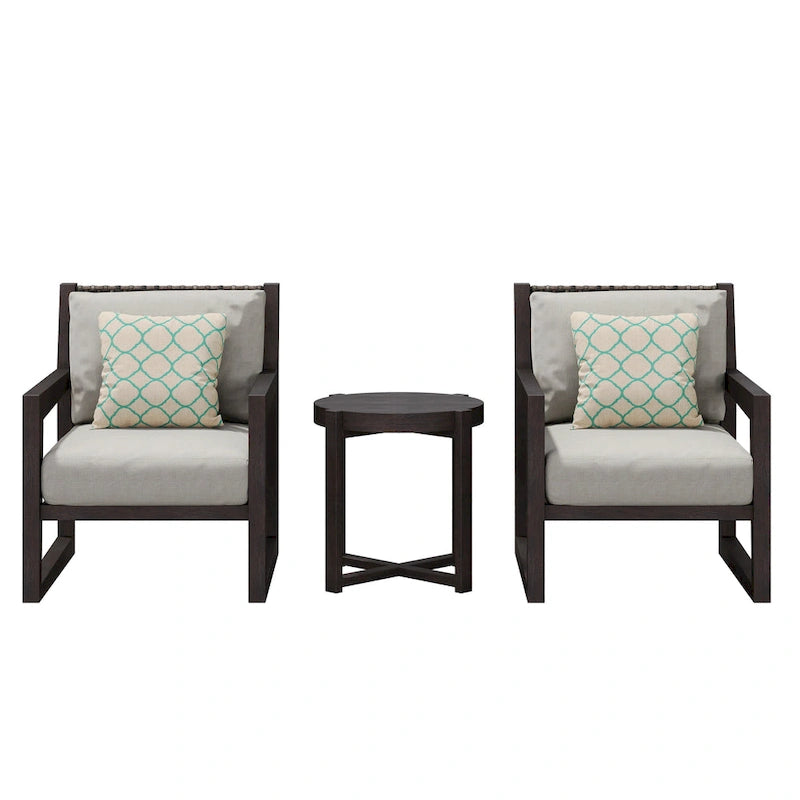 Corvus Augusta 3-piece Outdoor Chat Set with Sunbrella Pillows