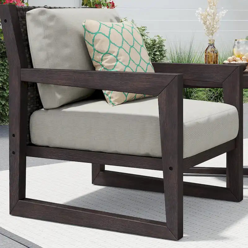 Corvus Augusta 3-piece Outdoor Chat Set with Sunbrella Pillows