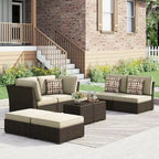 Corvus Oreanne 8-piece Brown Wicker Sectional Patio Furniture Set