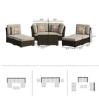 Corvus Oreanne 8-piece Brown Wicker Sectional Patio Furniture Set