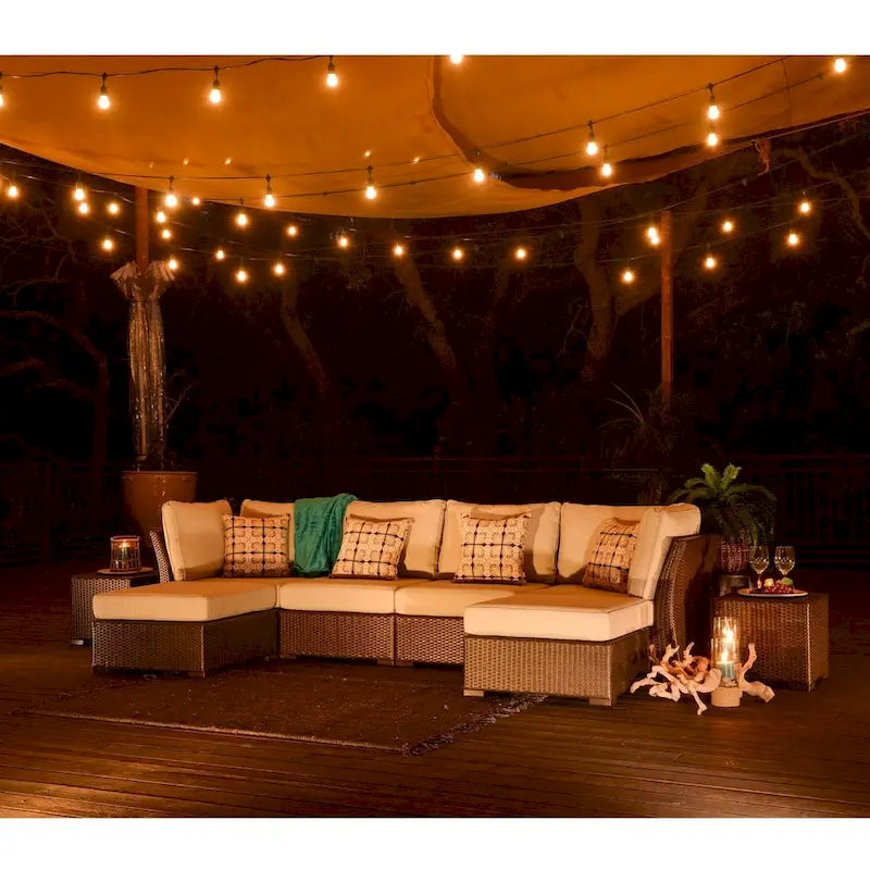 Corvus Oreanne 8-piece Brown Wicker Sectional Patio Furniture Set