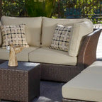 Corvus Oreanne 8-piece Brown Wicker Sectional Patio Furniture Set