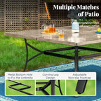 MAISON ARTS 9 Pieces Patio Dining Set, 60 Inch Square Metal Table and Rattan Dining Chairs