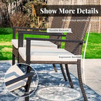 MAISON ARTS 9 Pieces Patio Dining Set, 60 Inch Square Metal Table and Rattan Dining Chairs