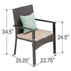MAISON ARTS 9 Pieces Patio Dining Set, 60 Inch Square Metal Table and Rattan Dining Chairs