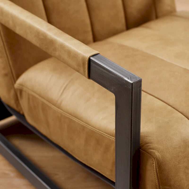 Genuine Leather Lounge Accent Arm Chair
