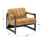 Genuine Leather Lounge Accent Arm Chair