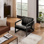 Genuine Leather Lounge Accent Arm Chair