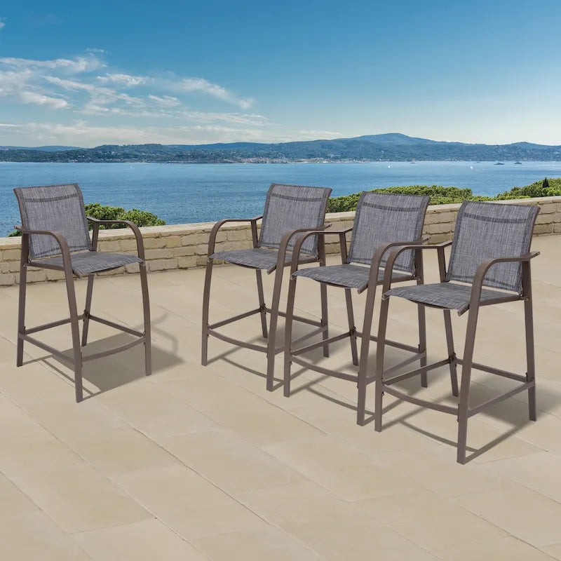 Pellebant 4PCS Outdoor Counter Height Patio Bar Stools Chairs - 21.7widex25.6deepx43.7high