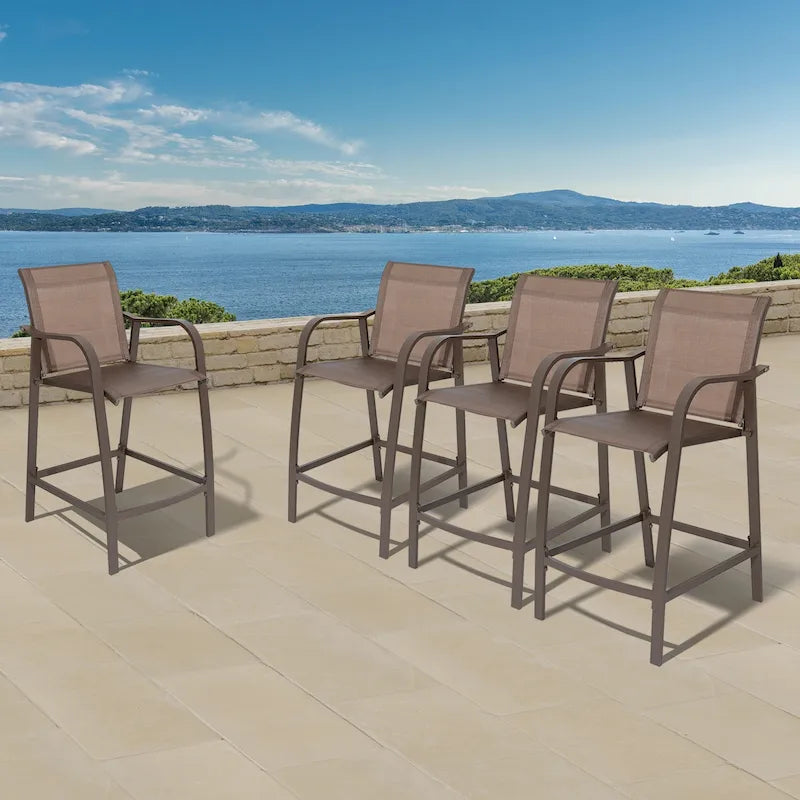 Pellebant 4PCS Outdoor Counter Height Patio Bar Stools Chairs - 21.7widex25.6deepx43.7high