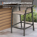 Pellebant 4PCS Outdoor Counter Height Patio Bar Stools Chairs - 21.7widex25.6deepx43.7high