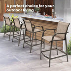 Pellebant 4PCS Outdoor Counter Height Patio Bar Stools Chairs - 21.7widex25.6deepx43.7high