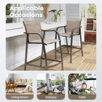 Pellebant 4PCS Outdoor Counter Height Patio Bar Stools Chairs - 21.7widex25.6deepx43.7high