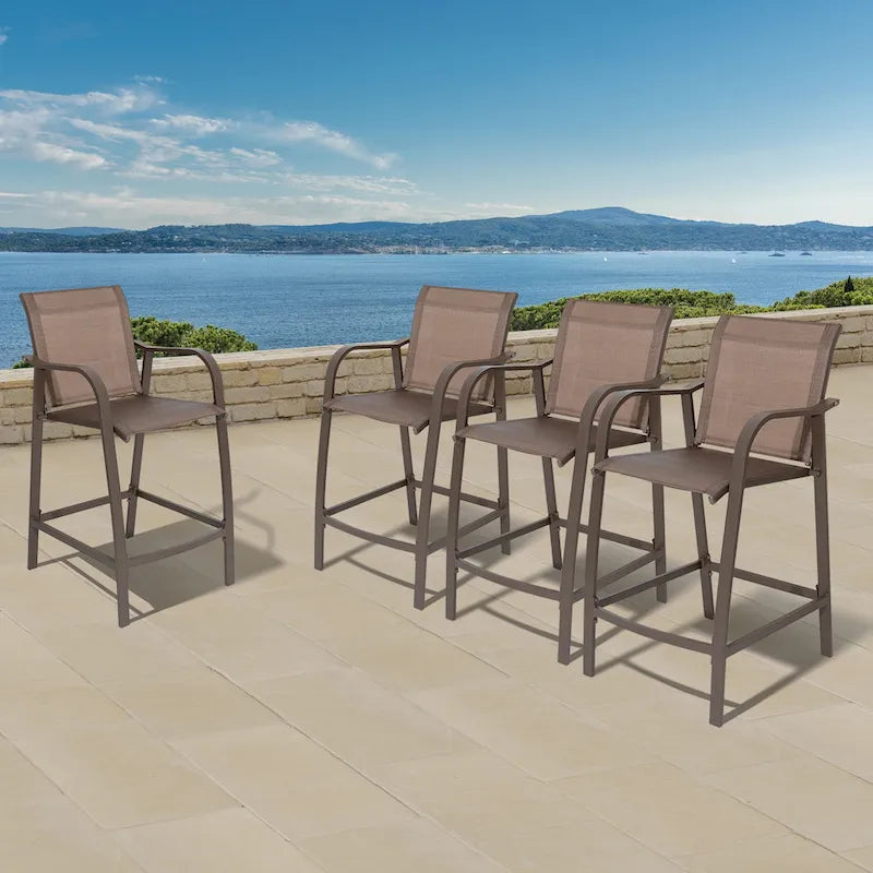 Pellebant 4PCS Outdoor Counter Height Patio Bar Stools Chairs - 21.7widex25.6deepx43.7high