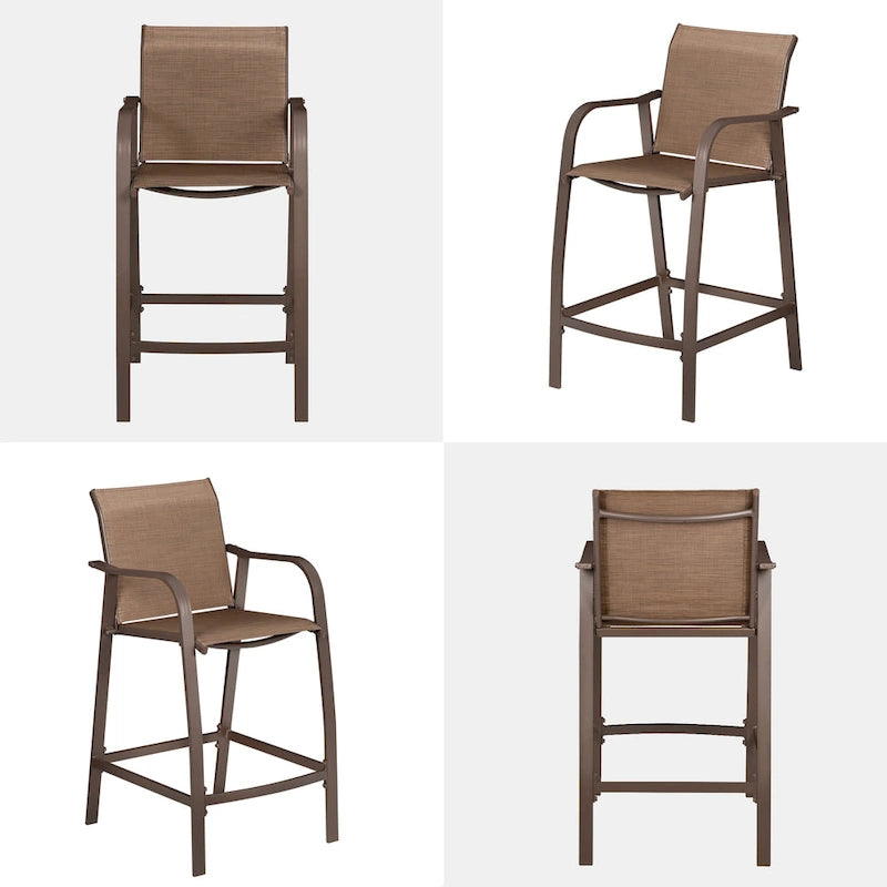 Pellebant 4PCS Outdoor Counter Height Patio Bar Stools Chairs - 21.7widex25.6deepx43.7high