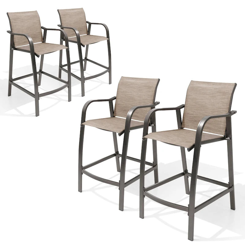 Pellebant 4PCS Outdoor Counter Height Patio Bar Stools Chairs - 21.7widex25.6deepx43.7high