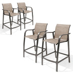 Pellebant 4PCS Outdoor Counter Height Patio Bar Stools Chairs - 21.7widex25.6deepx43.7high