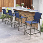 Pellebant 4PCS Outdoor Counter Height Patio Bar Stools Chairs - 21.7widex25.6deepx43.7high