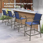Pellebant 4PCS Outdoor Counter Height Patio Bar Stools Chairs - 21.7widex25.6deepx43.7high
