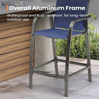 Pellebant 4PCS Outdoor Counter Height Patio Bar Stools Chairs - 21.7widex25.6deepx43.7high