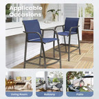 Pellebant 4PCS Outdoor Counter Height Patio Bar Stools Chairs - 21.7widex25.6deepx43.7high