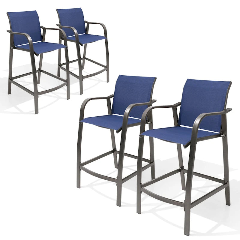 Pellebant 4PCS Outdoor Counter Height Patio Bar Stools Chairs - 21.7widex25.6deepx43.7high