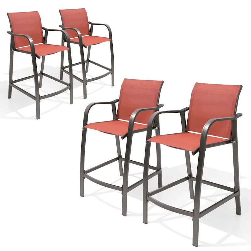 Pellebant 4PCS Outdoor Counter Height Patio Bar Stools Chairs - 21.7widex25.6deepx43.7high