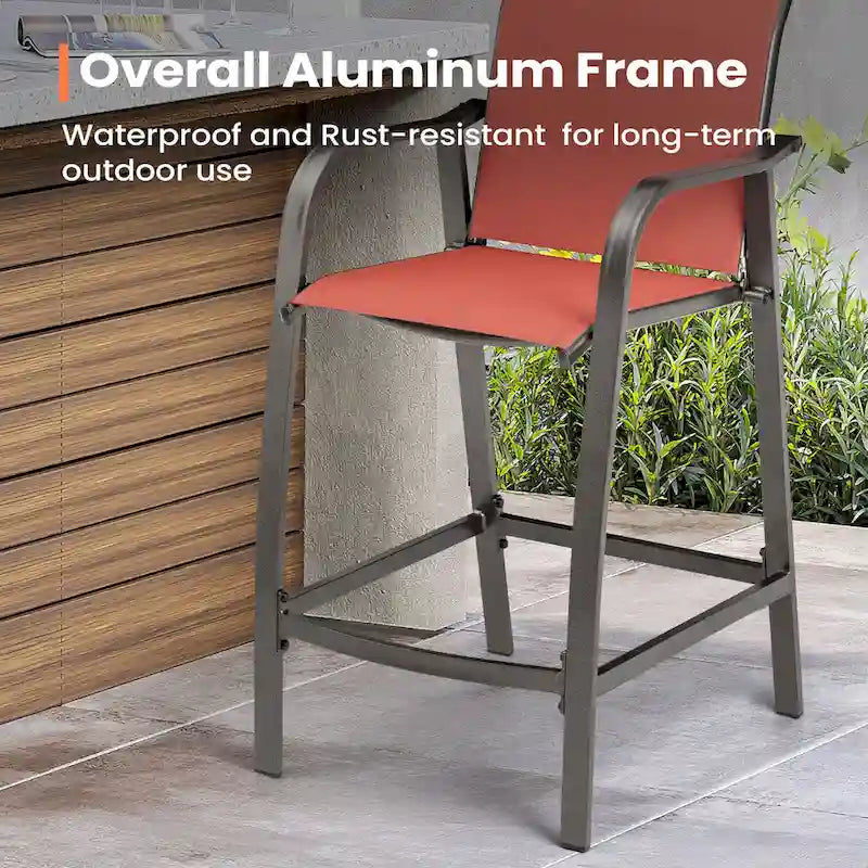 Pellebant 4PCS Outdoor Counter Height Patio Bar Stools Chairs - 21.7widex25.6deepx43.7high