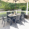 MAISON ARTS 7-Piece Patio Dining Set Metal E-coating & Stackable Patio Dining Chairs