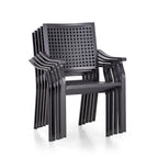 MAISON ARTS 7-Piece Patio Dining Set Metal E-coating & Stackable Patio Dining Chairs