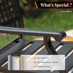 MAISON ARTS 7-Piece Patio Dining Set Metal E-coating & Stackable Patio Dining Chairs