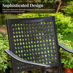 MAISON ARTS 7-Piece Patio Dining Set Metal E-coating & Stackable Patio Dining Chairs