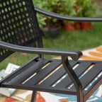 MAISON ARTS 7-Piece Patio Dining Set Metal E-coating & Stackable Patio Dining Chairs