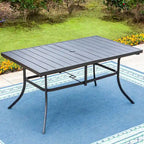 MAISON ARTS 7-Piece Patio Dining Set Metal E-coating & Stackable Patio Dining Chairs