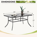 MAISON ARTS 7-Piece Patio Dining Set Metal E-coating & Stackable Patio Dining Chairs